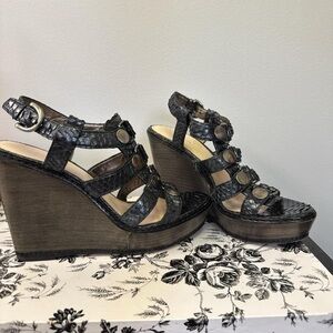 Coach wedges Mallorie Passion Leather/pewter size 6.5